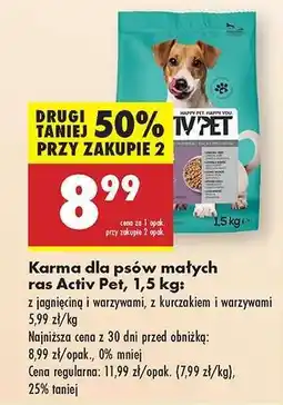Biedronka Karma dla psów małych ras Activ Pet, 1,5 kg oferta