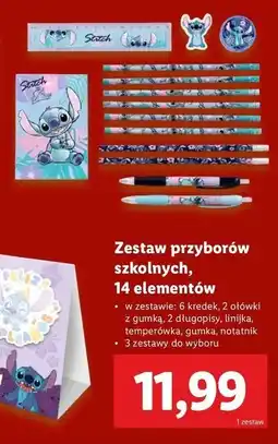 Lidl Zestaw przyborów szkolnych stitch oferta