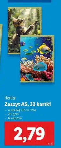 Lidl Zeszyt a5 32 kartki linia Herlitz oferta