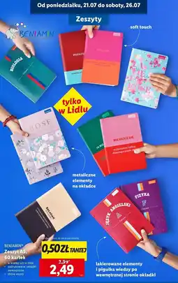 Lidl Zeszyt a5/ 60 kartek linia Beniamin oferta
