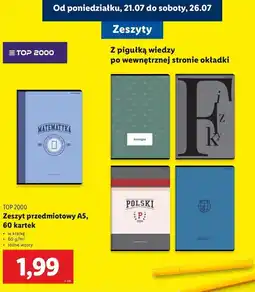 Lidl Zeszyt tematyczny a5/60 kratka geografia Top-2000 oferta