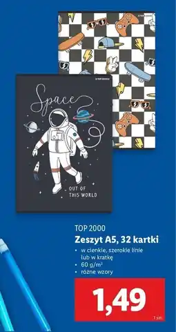 Lidl Zeszyt a5 32 kartek linia Top-2000 oferta