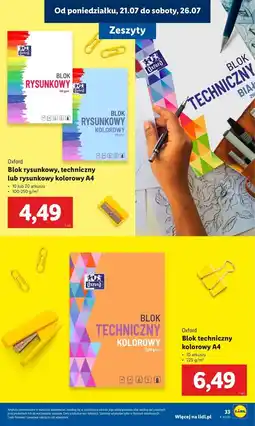 Lidl Blok techniczny a4 10 k. kolorowy Oxford oferta