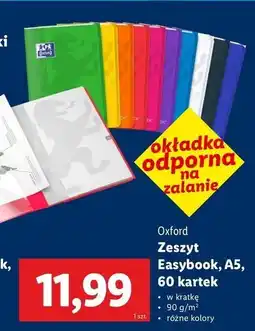 Lidl Zeszyt easy book a5/60 k kratka Oxford oferta