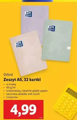 Lidl Zeszyt a5 32 kartki kratka Oxford oferta