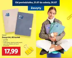 Lidl Zeszyt a4 60 kartek kratka Oxford oferta