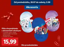 Lidl Piłka niespodzianka z akcesoriami szkolnymi stitch oferta
