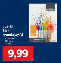 Lidl Blok rysunkowy a3 40 kartek Crelando oferta