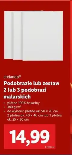 Lidl Podobrazie płócienne 25 x 30 cm Crelando oferta