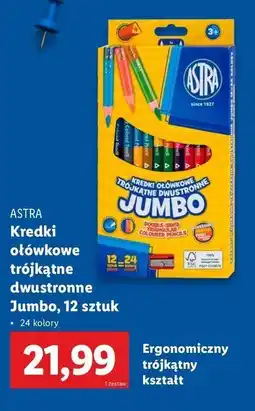 Lidl Kredki ołówkowe jumbo Astra oferta