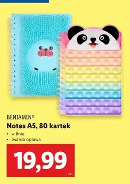 Lidl Notes a5 80 kartek Beniamin oferta