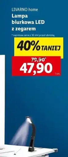Lidl Lampa biurkowa led z zegarem Livarno Home oferta