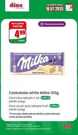 Dino Czekolada white Milka Mondelez oferta