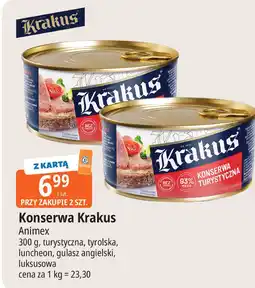 E.Leclerc Konserwa Krakus turystyczna/tyrolska/luncheon/gulasz angielski/luksusowa Animex oferta