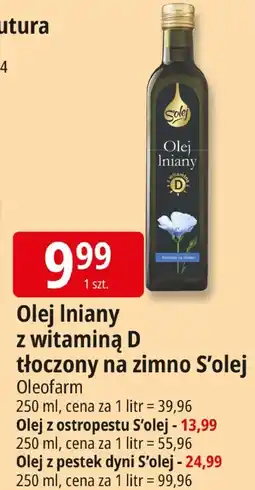E.Leclerc Olej lniany z witaminą D tłoczony na zimno Olej Oleofarm oferta