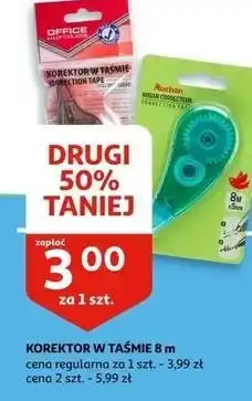 Auchan Korektor w taśmie 5 mm x 8 m Auchan oferta