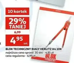 Auchan Blok techniczny a4/10k biały Herlitz oferta