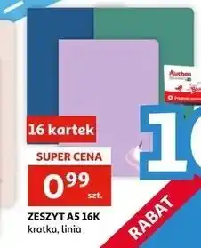 Auchan Zeszyt a5 16 kartek linia oferta