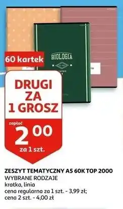 Auchan Zeszyt tematyczny a5/60 kratka j. angielski Top-2000 oferta