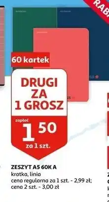 Auchan Zeszyt a5 60 kartek linia oferta