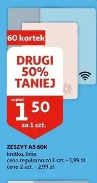 Auchan Zeszyt a5 60 kartek linia oferta
