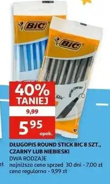 Auchan Długopis round stick czarny Bic Round Stick oferta