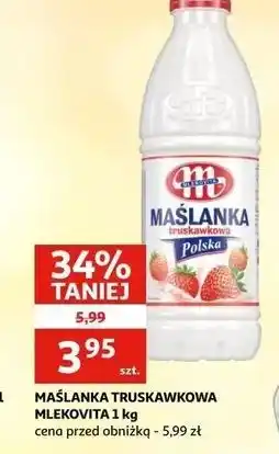 Auchan Maślanka truskawkowa polska Mlekovita oferta