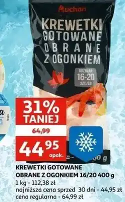 Auchan Krewetki gotowane obrane z ogonkiem Auchan oferta