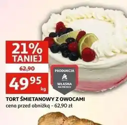 Auchan Tort śmietanowy z owocami oferta