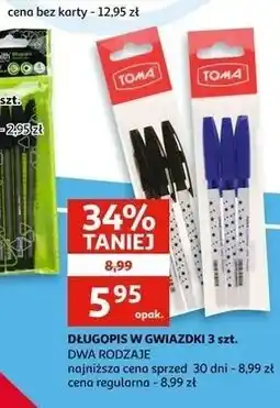 Auchan Długopis w gwiazdki niebieski Toma (Piśmiennicze) oferta