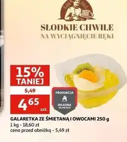 Auchan Galaretka ze śmietaną i owocami oferta