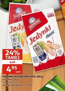 Auchan Parówki z serem Indykpol Jedynki oferta