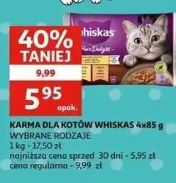Auchan Karma dla kota drobiowe frykasy kurczak + indyk Whiskas Pure Delight oferta