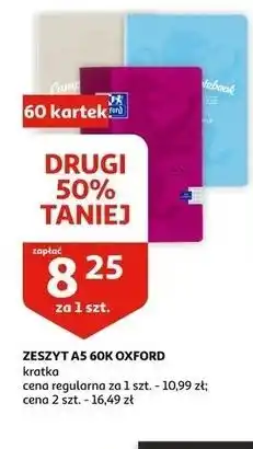 Auchan Zeszyt a5/60 kartek Oxford oferta