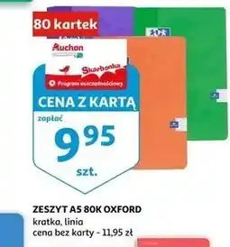 Auchan Zeszyt a5/80 linia Oxford oferta