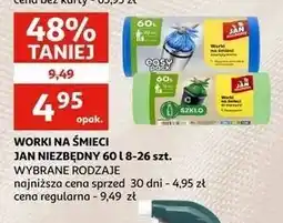 Auchan Worki na śmieci 60 l zielone Jan Niezbędny oferta