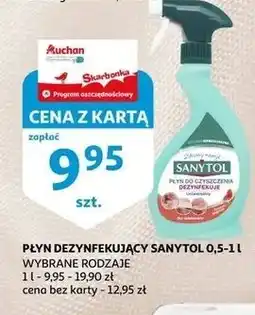 Auchan Płyn do czyszczenia dezynfekuje uniwersalny świeżość grejpfruta Sanytol oferta