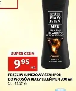 Auchan Szampon wzmacniający ekstrakt z chmielu przeciwłupieżowy Biały Jeleń For Men oferta