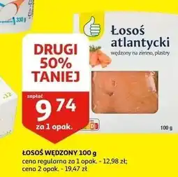 Auchan Łosoś atlantycki wędzony plastry Podniesiony Kciuk oferta