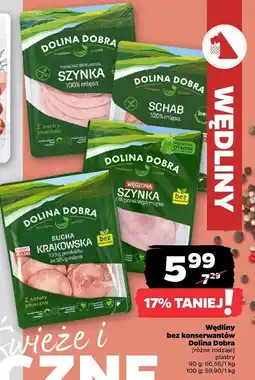 Netto Wędliny bez konserwantów Dolina Dobra, różne rodzaje plastry oferta
