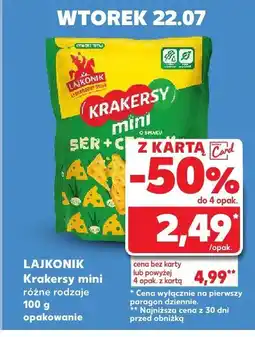 Kaufland Krakersy mini, różne rodzaje Lajkonik oferta