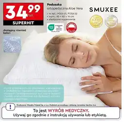 Biedronka Poduszka ortopedyczna aloe vera 60 x 40 16 cm Smukee oferta