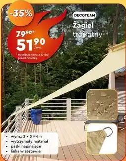 Biedronka Żagiel trójkątny 2 x 3 4 m Decoteam oferta