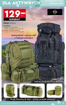 Biedronka Plecak militarny czarny 80 l Wild Trek oferta