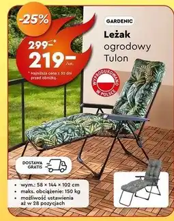 Biedronka Leżak tulon 58 x 144 102 cm Gardenic oferta