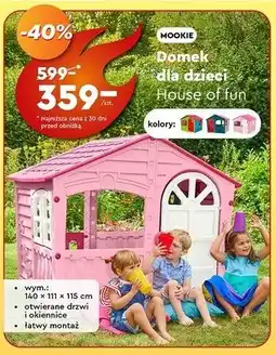 Biedronka Domek dla dzieci house of fun 140 x 111 115 cm Mookie oferta