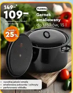 Biedronka Garnek emaliowany z pokrywką 15 l Florina (Florentyna) oferta