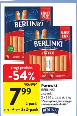 Intermarche Parówki Berlinki z szynki oferta