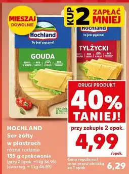 Kaufland Ser żółty Gouda w plastrach Hochland, różne rodzaje oferta