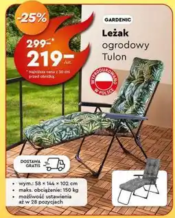 Biedronka Leżak ogrodowy Tulon oferta